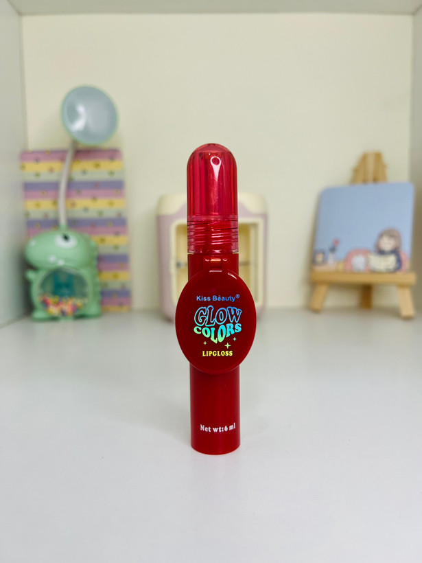 لیپگلاس اینه دار قرمز kiss beauty